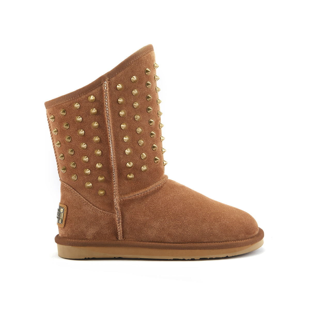 Luxe's twist on the classic boot with metal stud detail to front