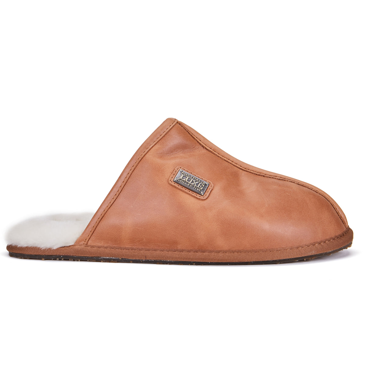 MENS CLOSED MULE LEATHER TAN Australia Luxe Collective