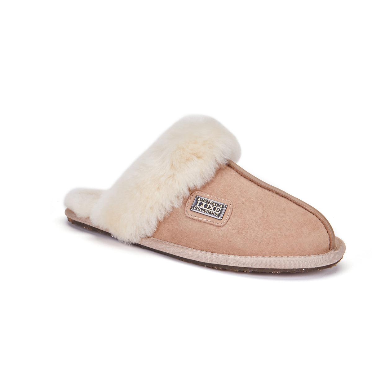 Luxe classic sheepskin mule slipper with shearling cuff and  display picture 2