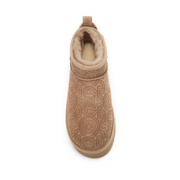 COSY ULTRA SHORT PLATFOAM EMBOSSED TAUPE - Australia Luxe Collective