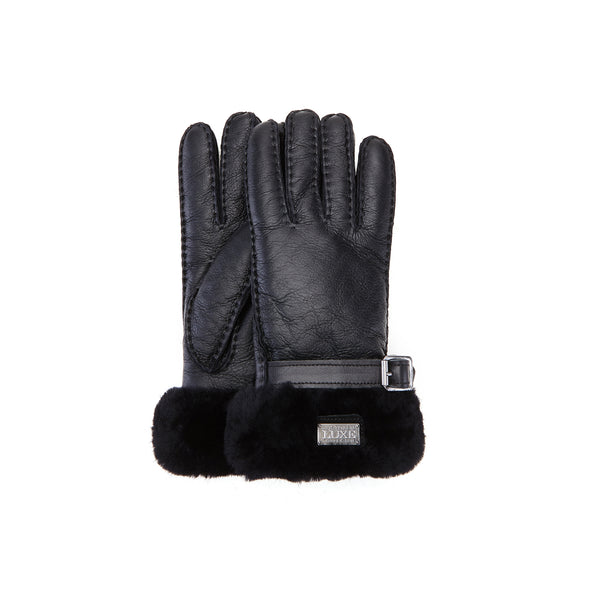 CUFF GLOVES LEATHER BLACK