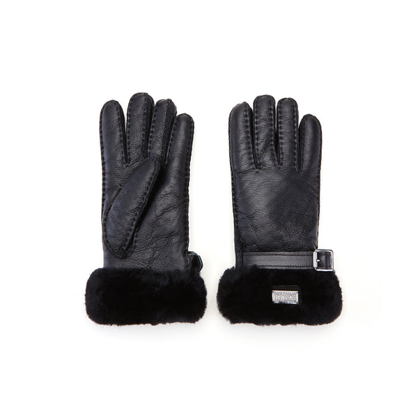 CUFF GLOVES LEATHER BLACK