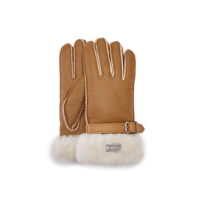 CUFF GLOVES LEATHER CHESTNUT