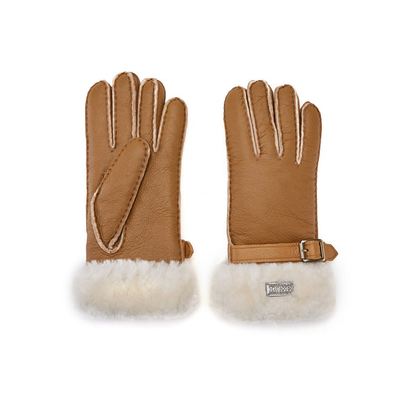 CUFF GLOVES LEATHER CHESTNUT