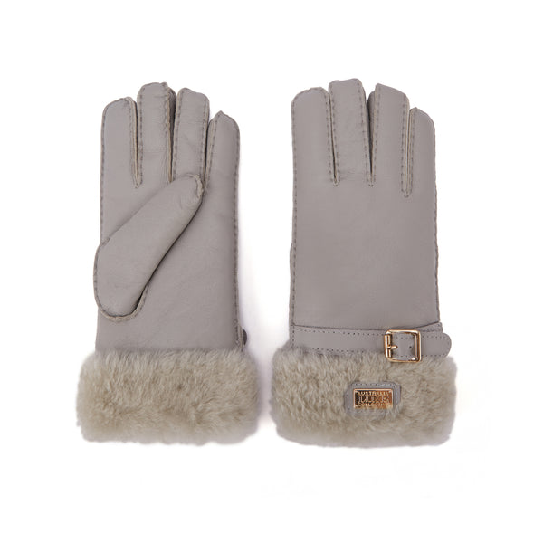 CUFF GLOVES LEATHER ICE GRAY