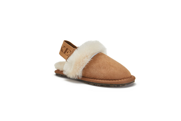 KIDS SLINGBACK MULE CHESTNUT (ELASTIC)