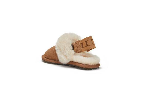 KIDS SLINGBACK MULE CHESTNUT (ELASTIC)