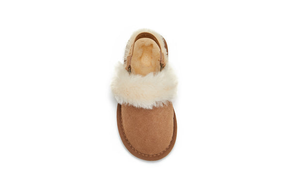 KIDS SLINGBACK MULE CHESTNUT (ELASTIC)