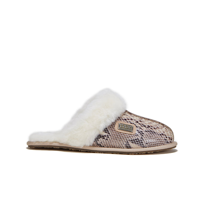 australia luxe CLOSED MULE SNAKE SAND