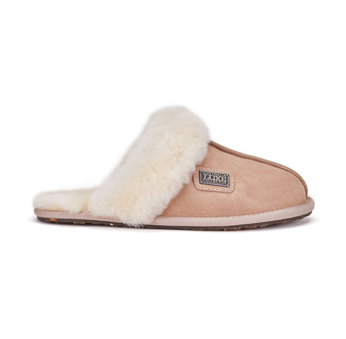 Luxe classic sheepskin mule slipper with shearling cuff and  display picture 1